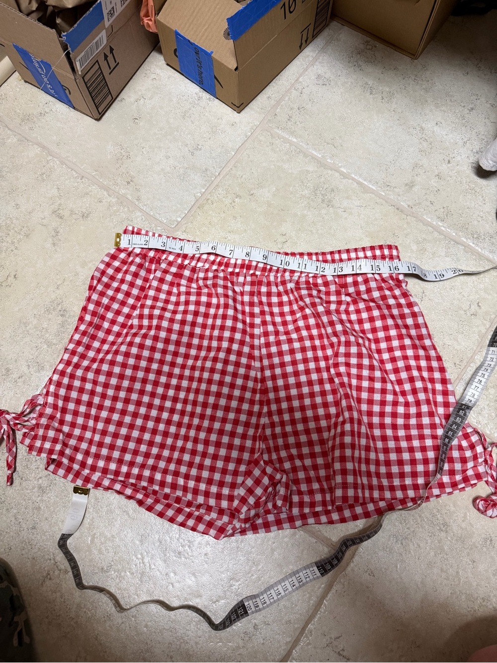 Red Gingham Tie-Back Women’s Bermuda Shorts Set - Unbranded - Picture 7 of 8